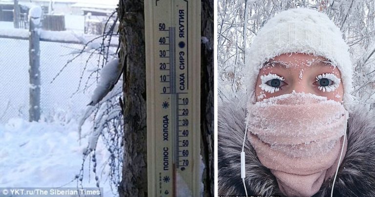 В Якутии -62 и трескаются градусники! Но это не мешает детям ходить в школу