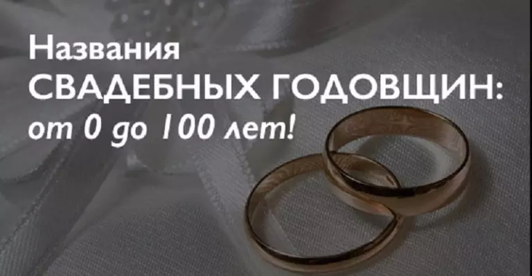 Названия свадебных годовщин: от 0 до 100 лет