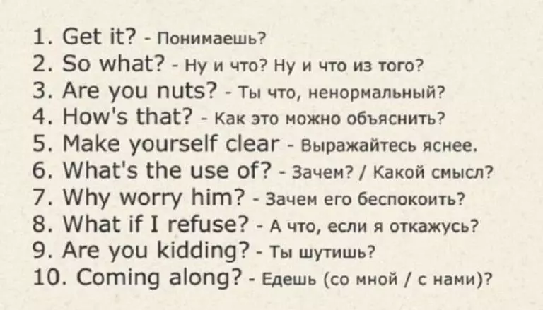 Карточки с самыми необходимыми фразами для общения на английском